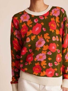 NWT Trovata Barbara Papaya Bloom Sweater ~ Size XS Retail $348
